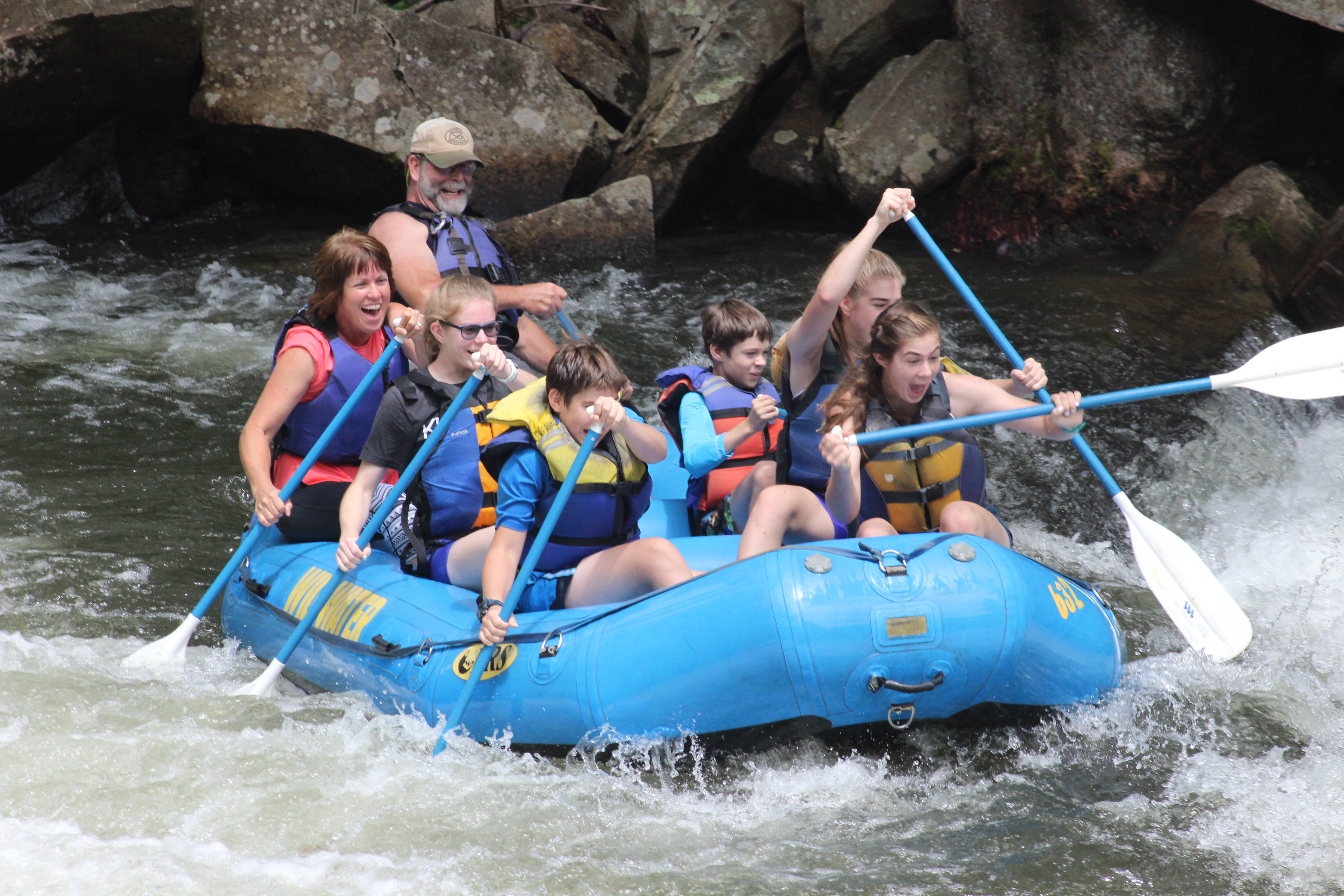 The Dingles having fun whitewater rafting